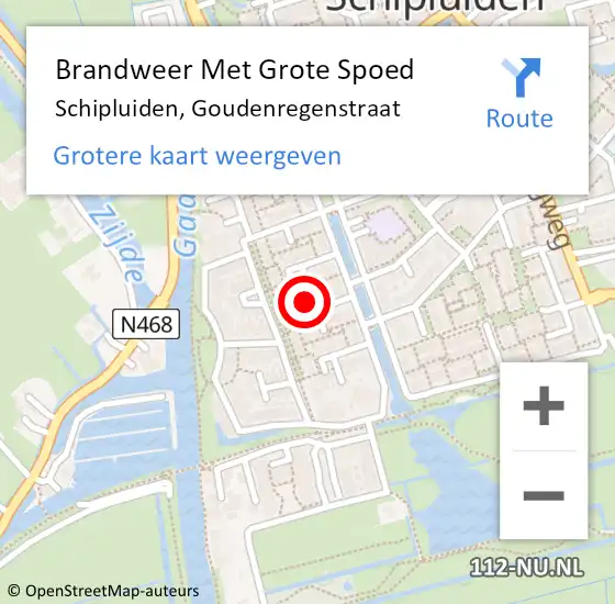 Locatie op kaart van de 112 melding: Brandweer Met Grote Spoed Naar Schipluiden, Goudenregenstraat op 9 mei 2022 15:44