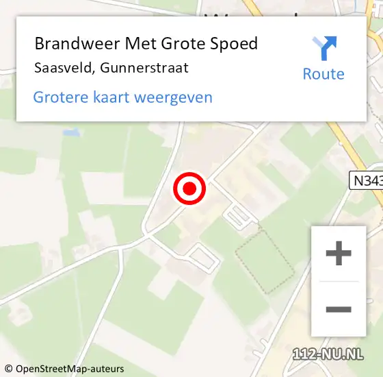 Locatie op kaart van de 112 melding: Brandweer Met Grote Spoed Naar Saasveld, Gunnerstraat op 9 mei 2022 17:09