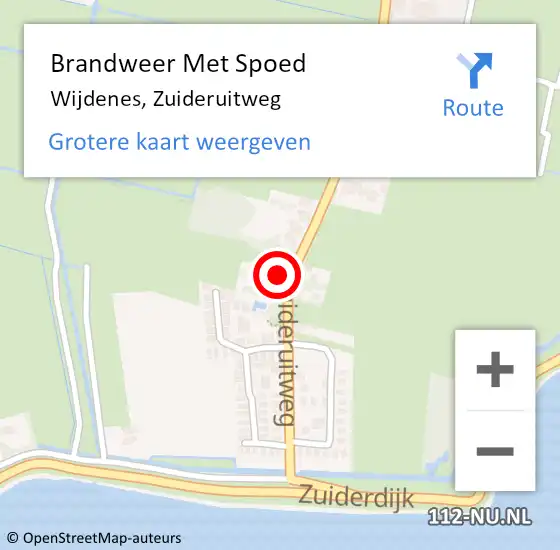 Locatie op kaart van de 112 melding: Brandweer Met Spoed Naar Wijdenes, Zuideruitweg op 9 mei 2022 17:21