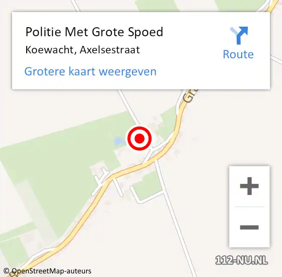 Locatie op kaart van de 112 melding: Politie Met Grote Spoed Naar Koewacht, Axelsestraat op 9 mei 2022 18:07