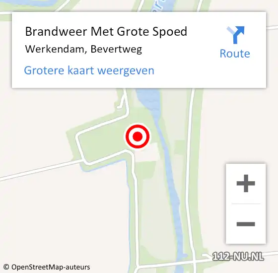 Locatie op kaart van de 112 melding: Brandweer Met Grote Spoed Naar Werkendam, Bevertweg op 9 mei 2022 19:25