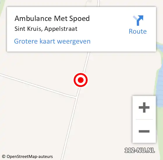 Locatie op kaart van de 112 melding: Ambulance Met Spoed Naar Sint Kruis, Appelstraat op 8 oktober 2013 14:43