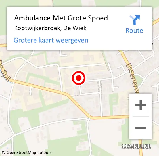 Locatie op kaart van de 112 melding: Ambulance Met Grote Spoed Naar Kootwijkerbroek, De Wiek op 9 mei 2022 20:38
