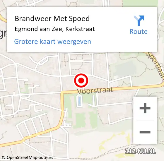 Locatie op kaart van de 112 melding: Brandweer Met Spoed Naar Egmond aan Zee, Kerkstraat op 9 mei 2022 20:41