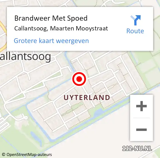 Locatie op kaart van de 112 melding: Brandweer Met Spoed Naar Callantsoog, Maarten Mooystraat op 9 mei 2022 21:05