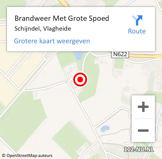 Locatie op kaart van de 112 melding: Brandweer Met Grote Spoed Naar Schijndel, Vlagheide op 9 mei 2022 21:13