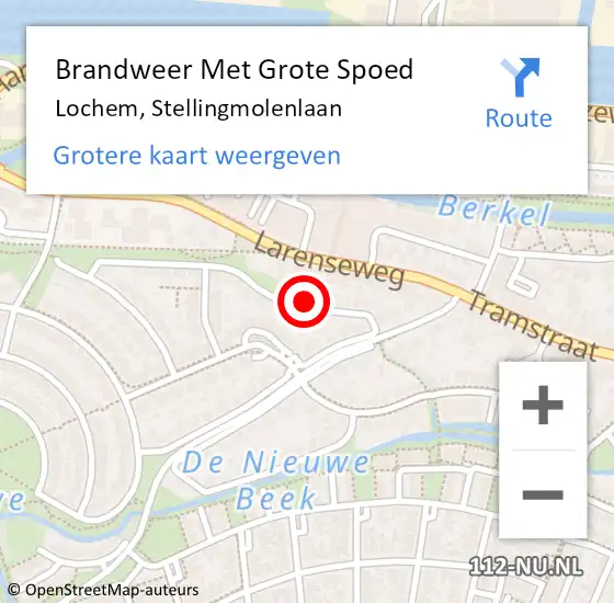 Locatie op kaart van de 112 melding: Brandweer Met Grote Spoed Naar Lochem, Stellingmolenlaan op 9 mei 2022 21:19