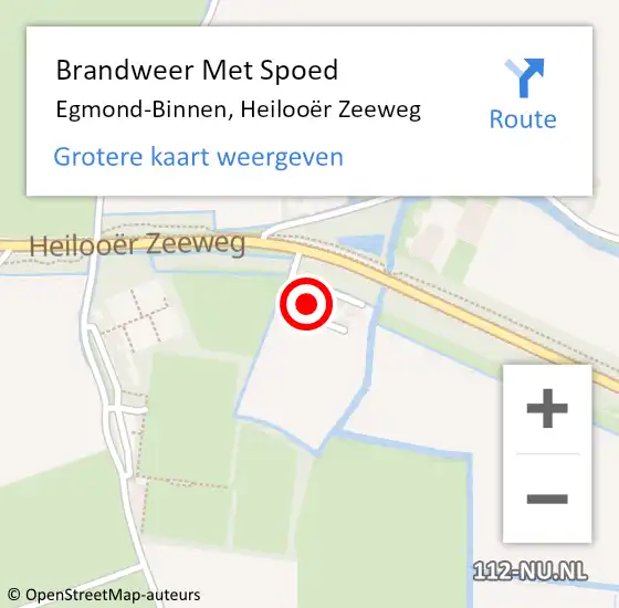 Locatie op kaart van de 112 melding: Brandweer Met Spoed Naar Egmond-Binnen, Heilooër Zeeweg op 9 mei 2022 21:37