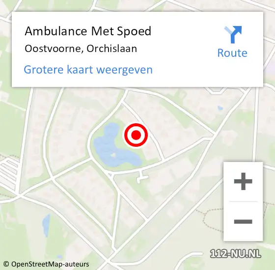 Locatie op kaart van de 112 melding: Ambulance Met Spoed Naar Oostvoorne, Orchislaan op 9 mei 2022 21:59