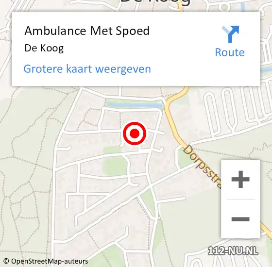 Locatie op kaart van de 112 melding: Ambulance Met Spoed Naar De Koog op 9 mei 2022 22:03