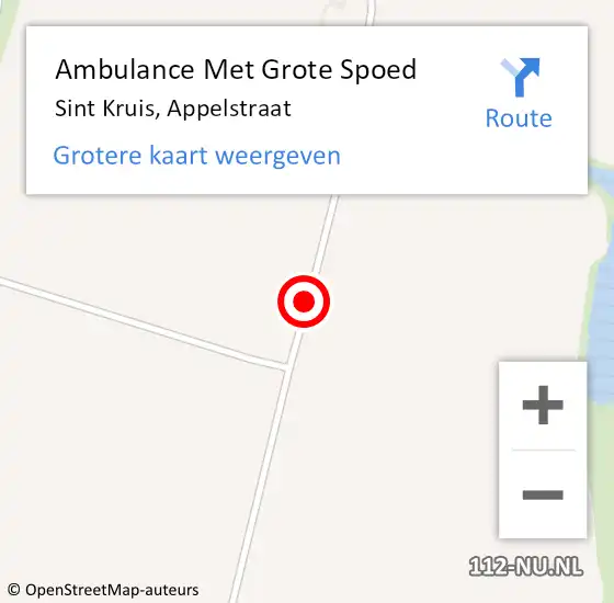 Locatie op kaart van de 112 melding: Ambulance Met Grote Spoed Naar Sint Kruis, Appelstraat op 8 oktober 2013 14:46