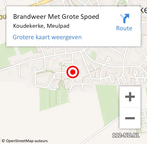 Locatie op kaart van de 112 melding: Brandweer Met Grote Spoed Naar Koudekerke, Meulpad op 9 mei 2022 22:41