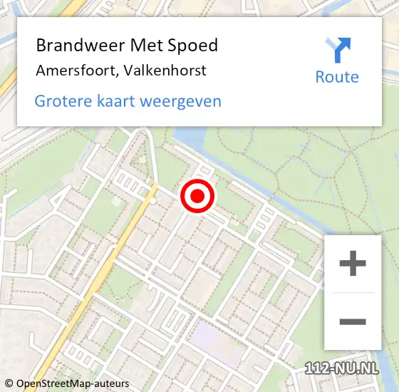 Locatie op kaart van de 112 melding: Brandweer Met Spoed Naar Amersfoort, Valkenhorst op 9 mei 2022 22:47