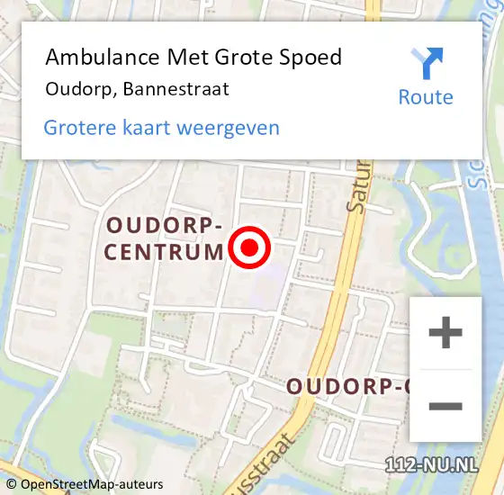 Locatie op kaart van de 112 melding: Ambulance Met Grote Spoed Naar Oudorp, Bannestraat op 10 mei 2022 00:50