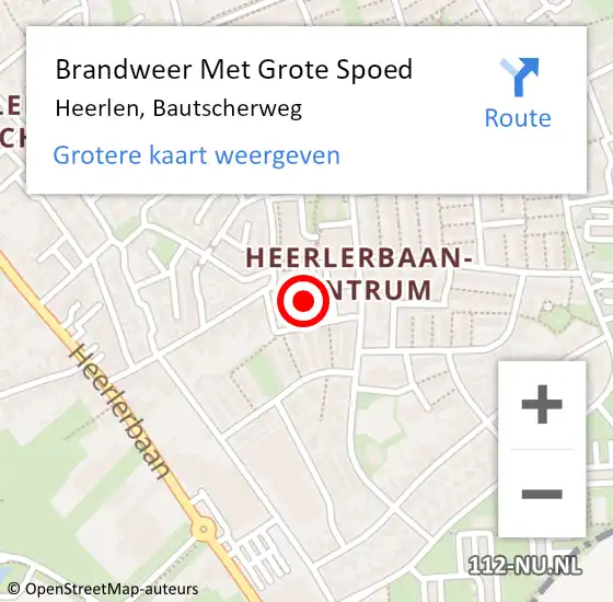 Locatie op kaart van de 112 melding: Brandweer Met Grote Spoed Naar Heerlen, Bautscherweg op 10 mei 2022 06:58