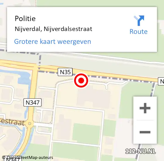 Locatie op kaart van de 112 melding: Politie Nijverdal, Nijverdalsestraat op 10 mei 2022 08:12