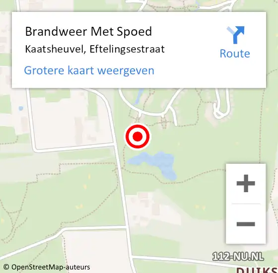 Locatie op kaart van de 112 melding: Brandweer Met Spoed Naar Kaatsheuvel, Eftelingsestraat op 10 mei 2022 08:12