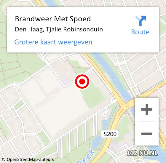 Locatie op kaart van de 112 melding: Brandweer Met Spoed Naar Den Haag, Tjalie Robinsonduin op 10 mei 2022 08:34