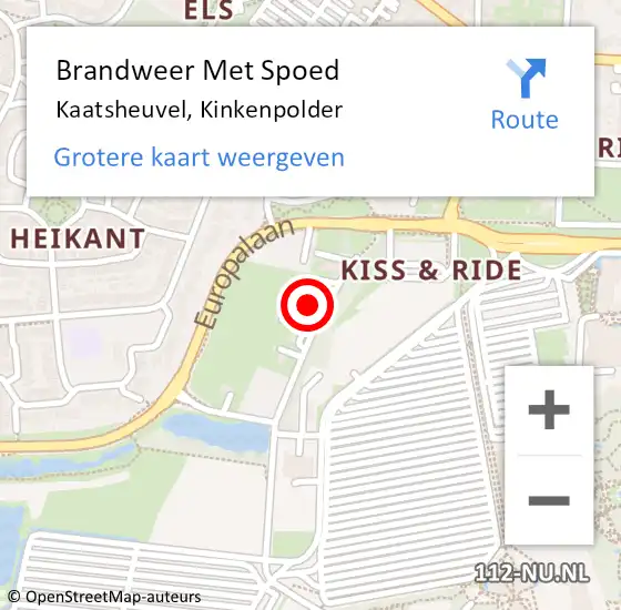 Locatie op kaart van de 112 melding: Brandweer Met Spoed Naar Kaatsheuvel, Kinkenpolder op 10 mei 2022 08:35