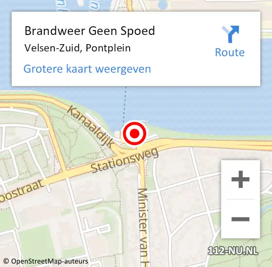 Locatie op kaart van de 112 melding: Brandweer Geen Spoed Naar Velsen-Zuid, Pontplein op 10 mei 2022 09:45