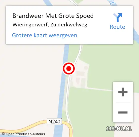 Locatie op kaart van de 112 melding: Brandweer Met Grote Spoed Naar Wieringerwerf, Zuiderkwelweg op 10 mei 2022 09:59