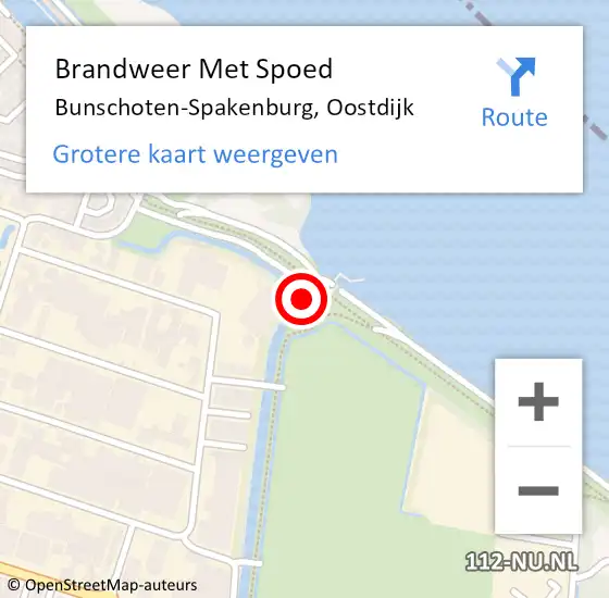 Locatie op kaart van de 112 melding: Brandweer Met Spoed Naar Bunschoten-Spakenburg, Oostdijk op 10 mei 2022 10:11