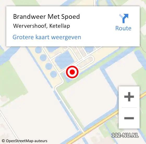 Locatie op kaart van de 112 melding: Brandweer Met Spoed Naar Wervershoof, Ketellap op 10 mei 2022 12:00