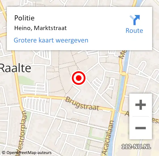 Locatie op kaart van de 112 melding: Politie Heino, Marktstraat op 10 mei 2022 12:39