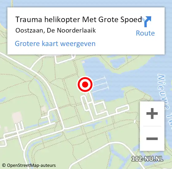 Locatie op kaart van de 112 melding: Trauma helikopter Met Grote Spoed Naar Oostzaan, De Noorderlaaik op 10 mei 2022 13:24