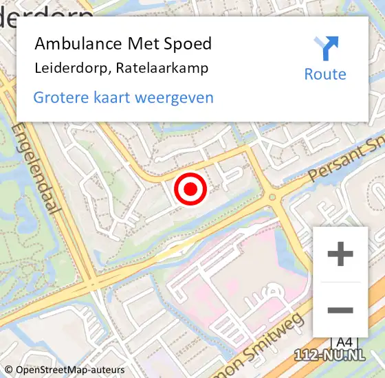 Locatie op kaart van de 112 melding: Ambulance Met Spoed Naar Leiderdorp, Ratelaarkamp op 10 mei 2022 13:43