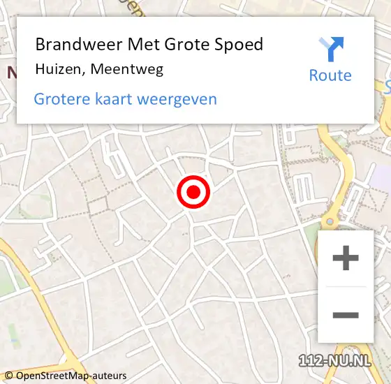 Locatie op kaart van de 112 melding: Brandweer Met Grote Spoed Naar Huizen, Meentweg op 10 mei 2022 13:49