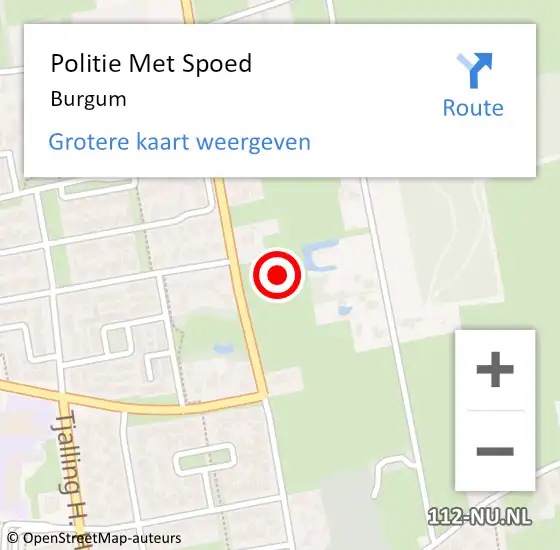 Locatie op kaart van de 112 melding: Politie Met Spoed Naar Burgum op 10 mei 2022 14:09