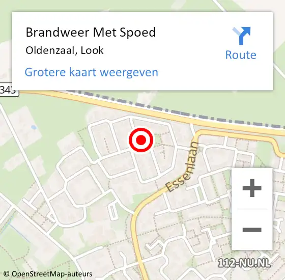 Locatie op kaart van de 112 melding: Brandweer Met Spoed Naar Oldenzaal, Look op 10 mei 2022 14:29