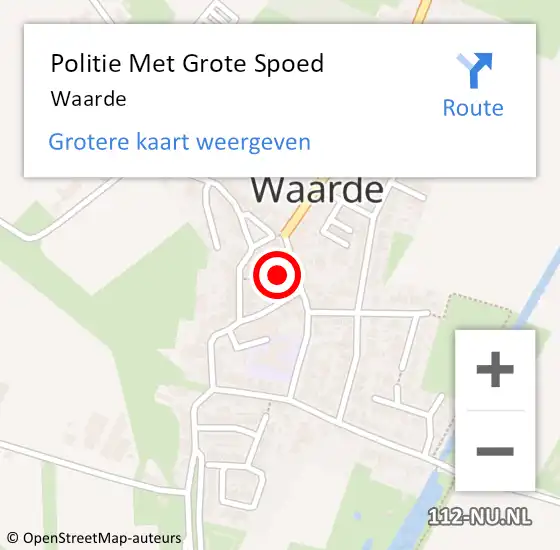 Locatie op kaart van de 112 melding: Politie Met Grote Spoed Naar Waarde op 10 mei 2022 14:43