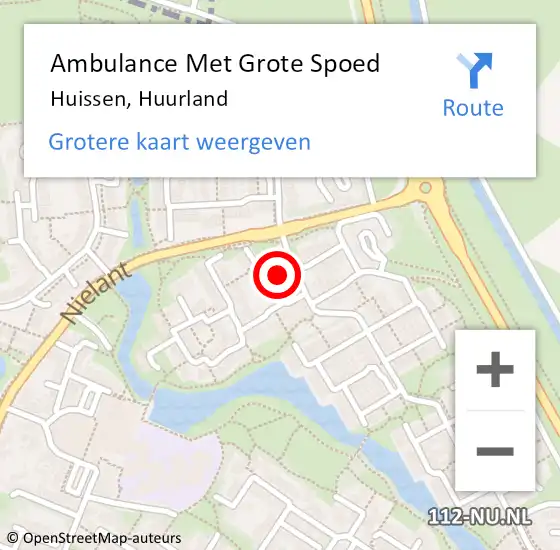 Locatie op kaart van de 112 melding: Ambulance Met Grote Spoed Naar Huissen, Huurland op 10 mei 2022 15:08