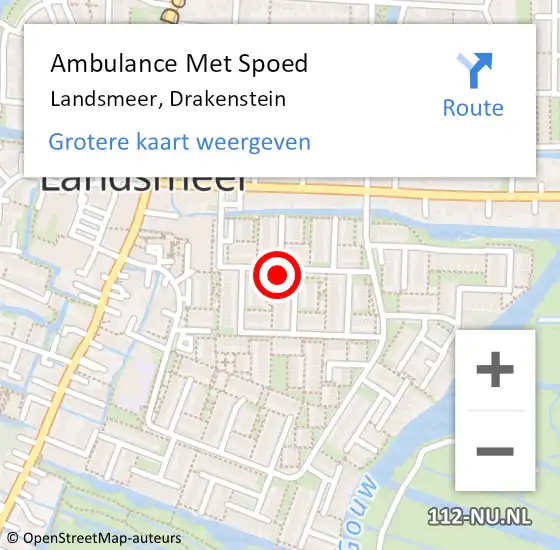 Locatie op kaart van de 112 melding: Ambulance Met Spoed Naar Landsmeer, Drakenstein op 10 mei 2022 15:15