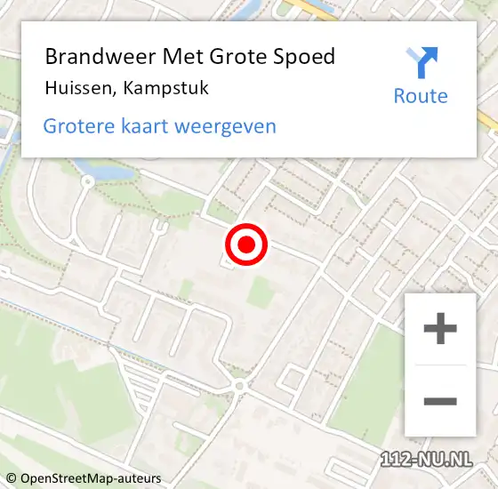 Locatie op kaart van de 112 melding: Brandweer Met Grote Spoed Naar Huissen, Kampstuk op 10 mei 2022 15:45