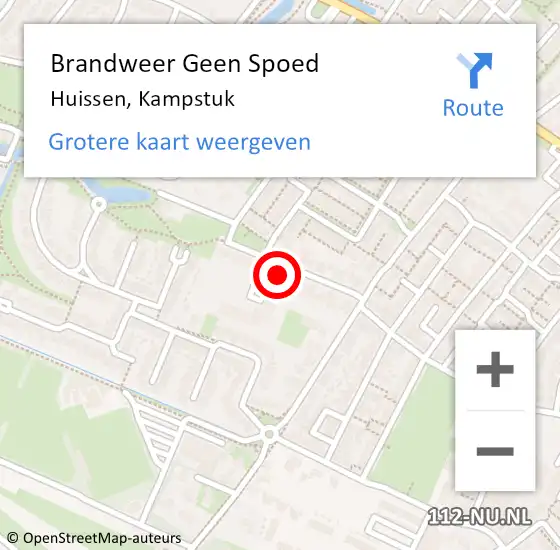 Locatie op kaart van de 112 melding: Brandweer Geen Spoed Naar Huissen, Kampstuk op 10 mei 2022 16:10