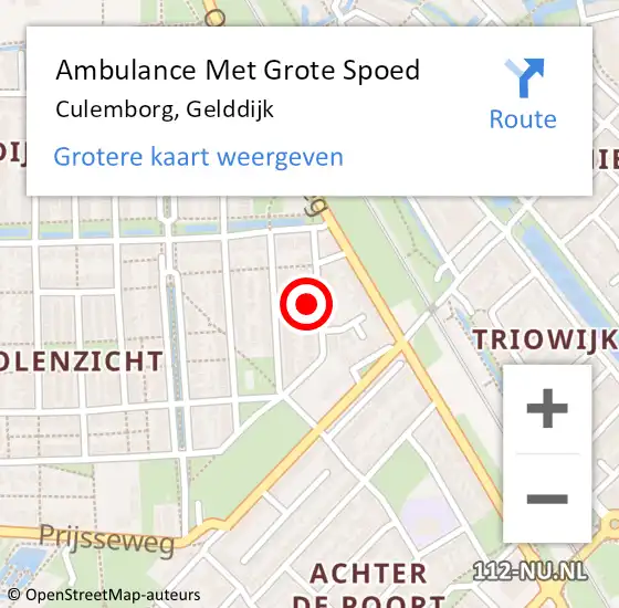 Locatie op kaart van de 112 melding: Ambulance Met Grote Spoed Naar Culemborg, Gelddijk op 10 mei 2022 16:12