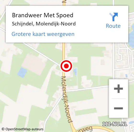 Locatie op kaart van de 112 melding: Brandweer Met Spoed Naar Schijndel, Molendijk-Noord op 10 mei 2022 16:33