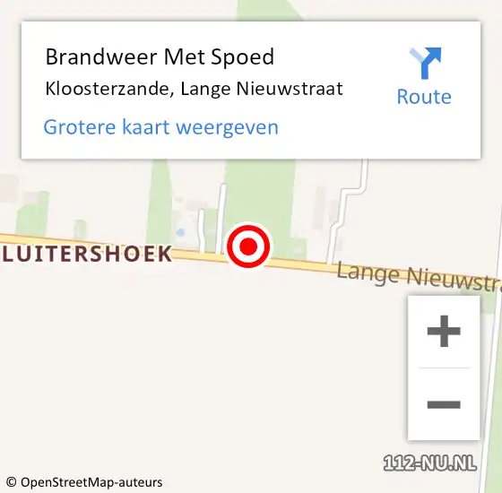 Locatie op kaart van de 112 melding: Brandweer Met Spoed Naar Kloosterzande, Lange Nieuwstraat op 10 mei 2022 17:07