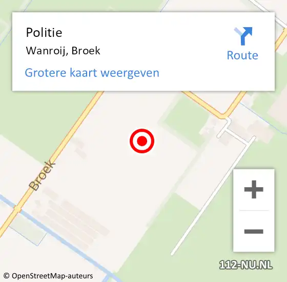 Locatie op kaart van de 112 melding: Politie Wanroij, Broek op 10 mei 2022 17:12