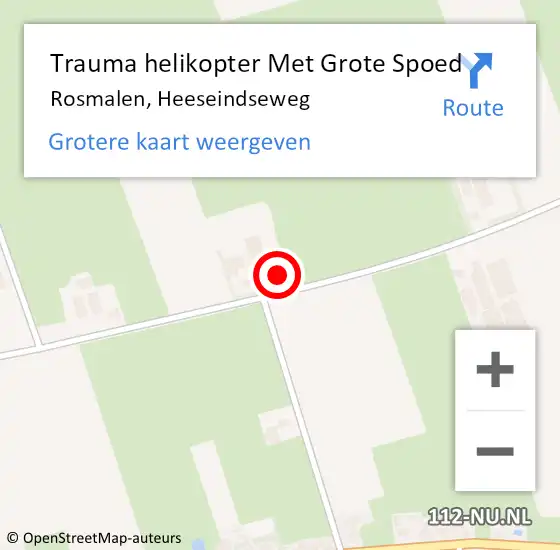 Locatie op kaart van de 112 melding: Trauma helikopter Met Grote Spoed Naar Rosmalen, Heeseindseweg op 10 mei 2022 17:40