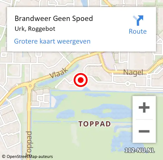 Locatie op kaart van de 112 melding: Brandweer Geen Spoed Naar Urk, Roggebot op 10 mei 2022 18:23