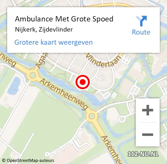 Locatie op kaart van de 112 melding: Ambulance Met Grote Spoed Naar Nijkerk, Zijdevlinder op 10 mei 2022 18:44