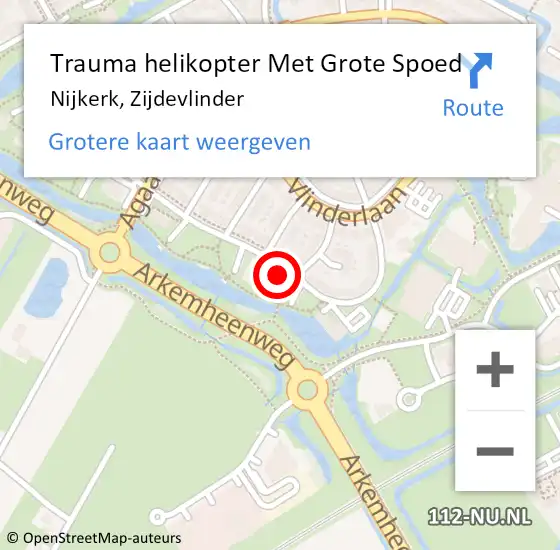 Locatie op kaart van de 112 melding: Trauma helikopter Met Grote Spoed Naar Nijkerk, Zijdevlinder op 10 mei 2022 18:53