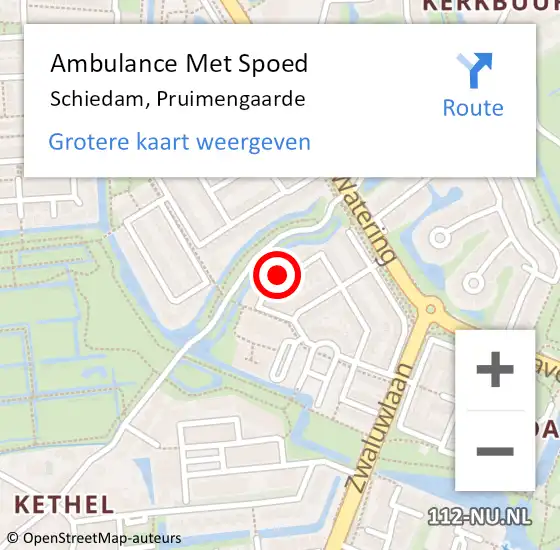 Locatie op kaart van de 112 melding: Ambulance Met Spoed Naar Schiedam, Pruimengaarde op 10 mei 2022 18:55