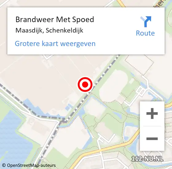 Locatie op kaart van de 112 melding: Brandweer Met Spoed Naar Maasdijk, Schenkeldijk op 10 mei 2022 19:39