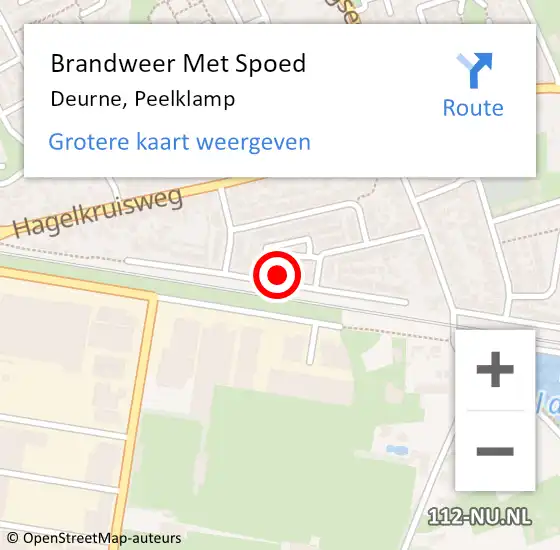 Locatie op kaart van de 112 melding: Brandweer Met Spoed Naar Deurne, Peelklamp op 10 mei 2022 20:22