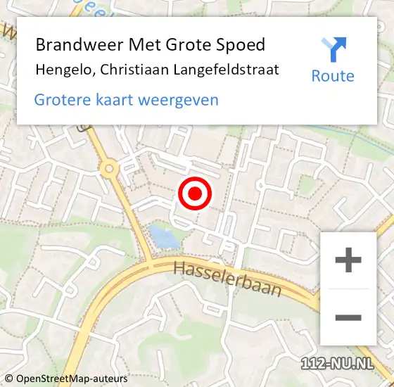 Locatie op kaart van de 112 melding: Brandweer Met Grote Spoed Naar Hengelo, Christiaan Langefeldstraat op 10 mei 2022 20:28